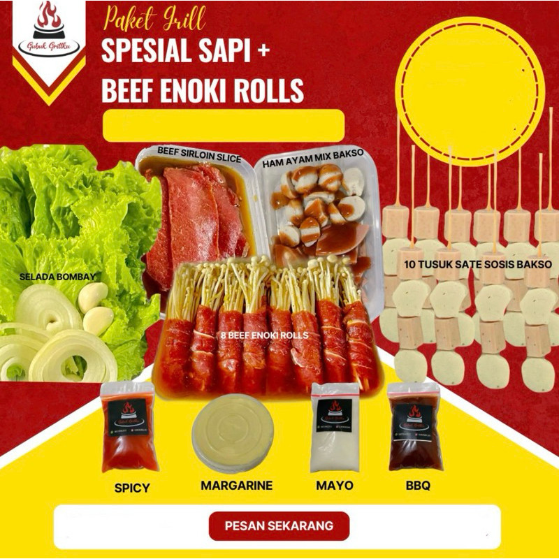 

PAKET SPECIAL SAPI + BEEF ENOKI (PAKET BBQ || PAKET GRILL)