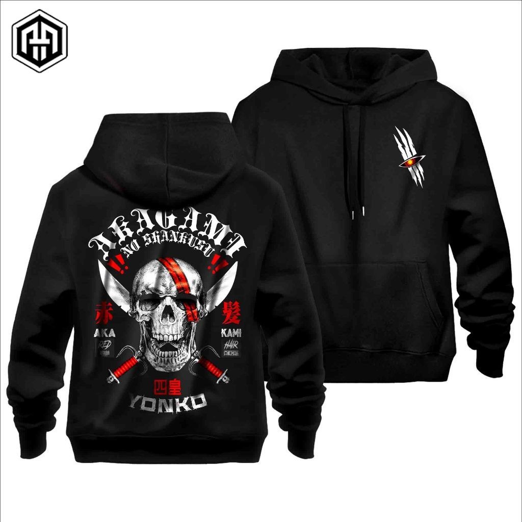 Jaket Hoodie Onepiece Akagami no Shank Yonko Terbaru - Kaos Anime One Piece Shanks Red Hair