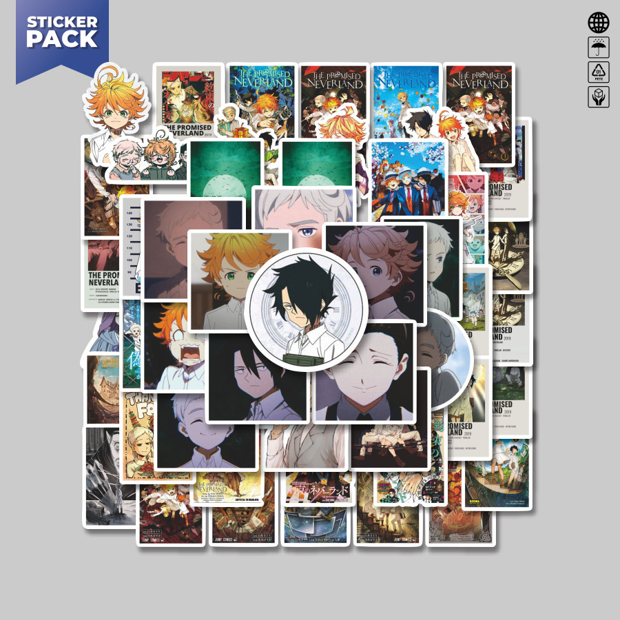 

[100PCS]Stiker Pack Stiker Poster The Promised Neverland Aesthetic Vinyl Anti Air Dekorasi Sticker Laptop Buku Journal Koper Helm Casing HP Gitar Helm Skateboard