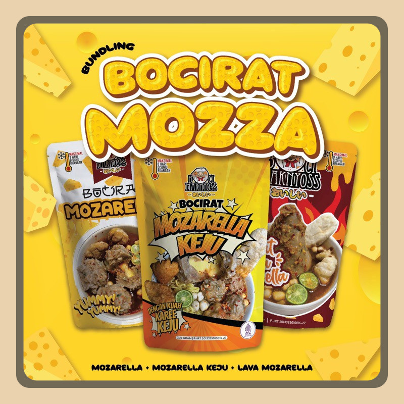 

Bundling Mozarella ( Bocirat Mozarella ,Bocirat mozarella keju, Mozarella tumpeng lava moza)