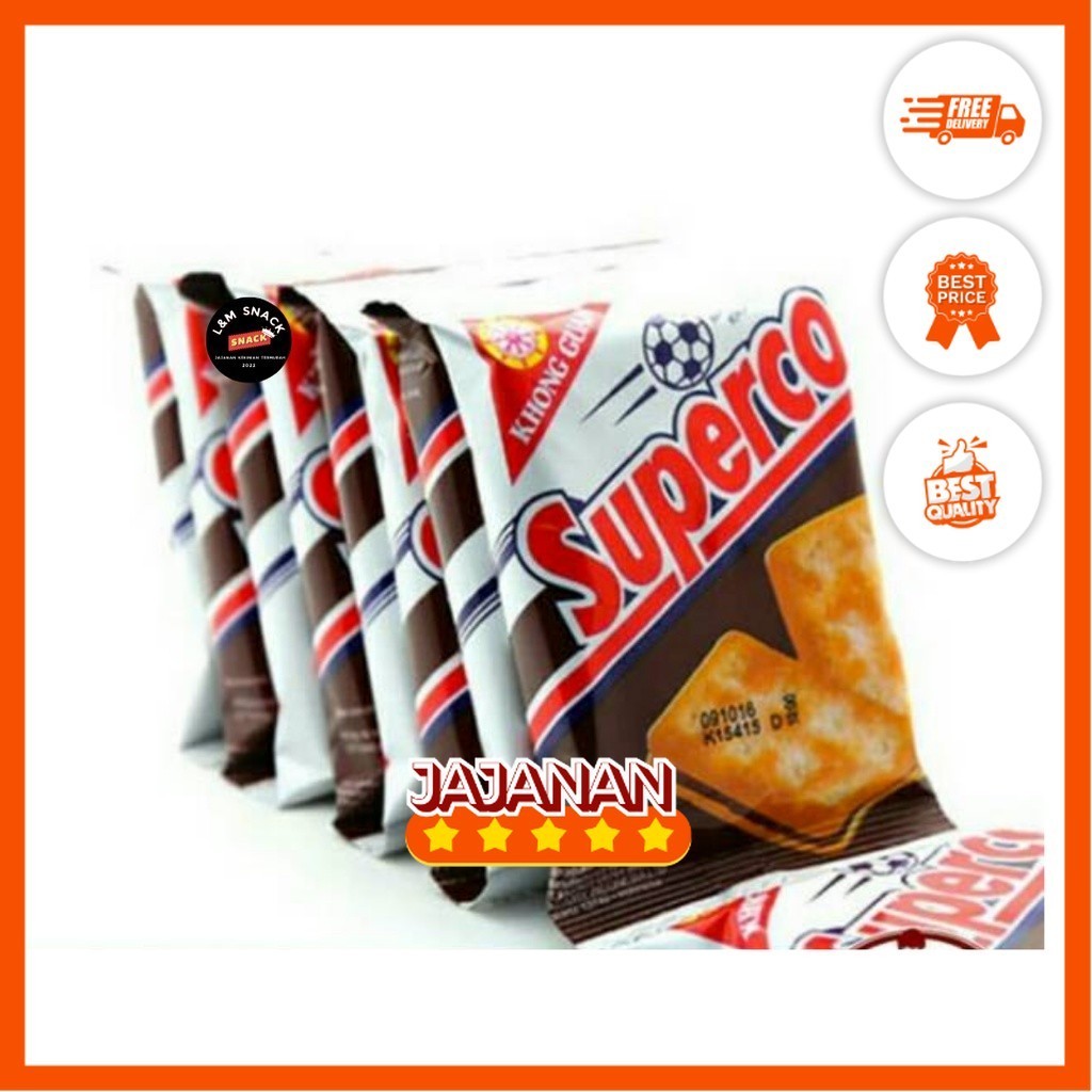 

Superco Biskuit Wafer Cokelat Khong Guan 1 Pack Isi 10 pcs @12gr Jajanan Termurah
