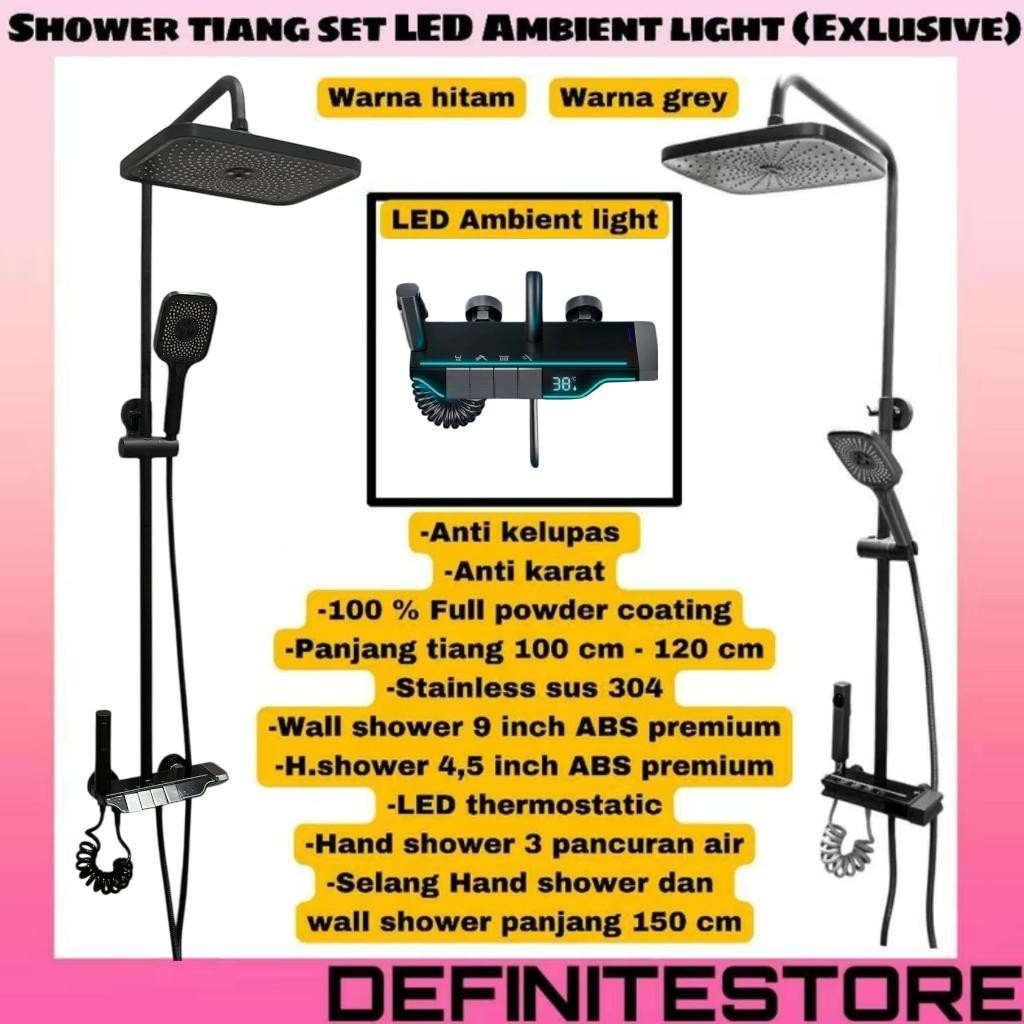 Shower Tiang Set Shower Kamar Mandi Shower Komplit Column Panas Dingin LED Anti Karat