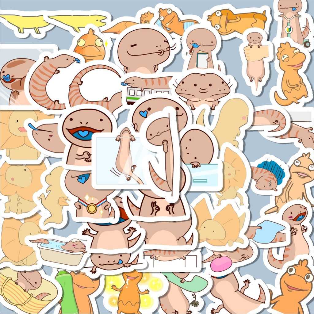 

100PCS Lucu Sticker Hewan Cicak Lucu Anti Air Stikers Berperekat Waterproof Sticker Decal Buat Motor Helm Buku Journal Koper Casing HP Laptop Botol Minum