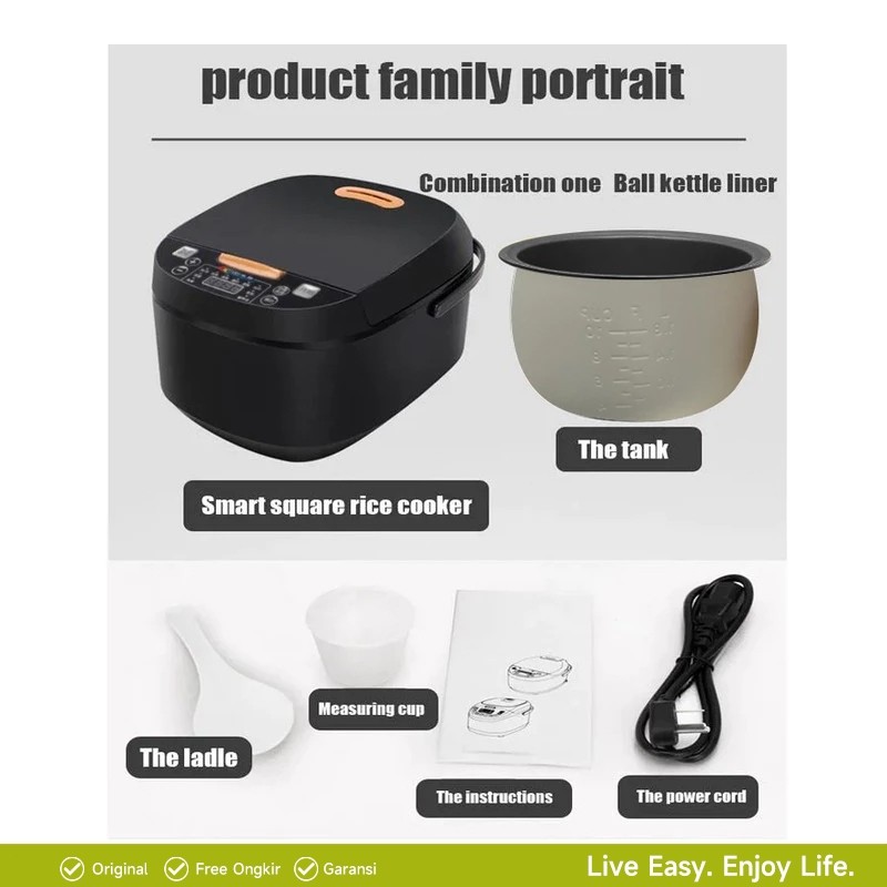 JAMIN MURAH MAIMEITE 5L Rice Cooker Digital Low Carbo / magic com mini / Portable Multifungsi Kapasi