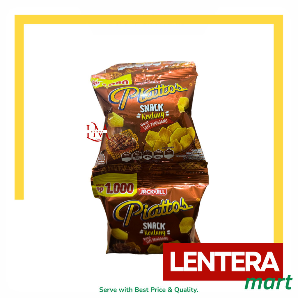 

Piattos Keripik Kentang Sapi Panggang Ecer 1000/2000 Renceng Isi 10 pcs LenteraMart