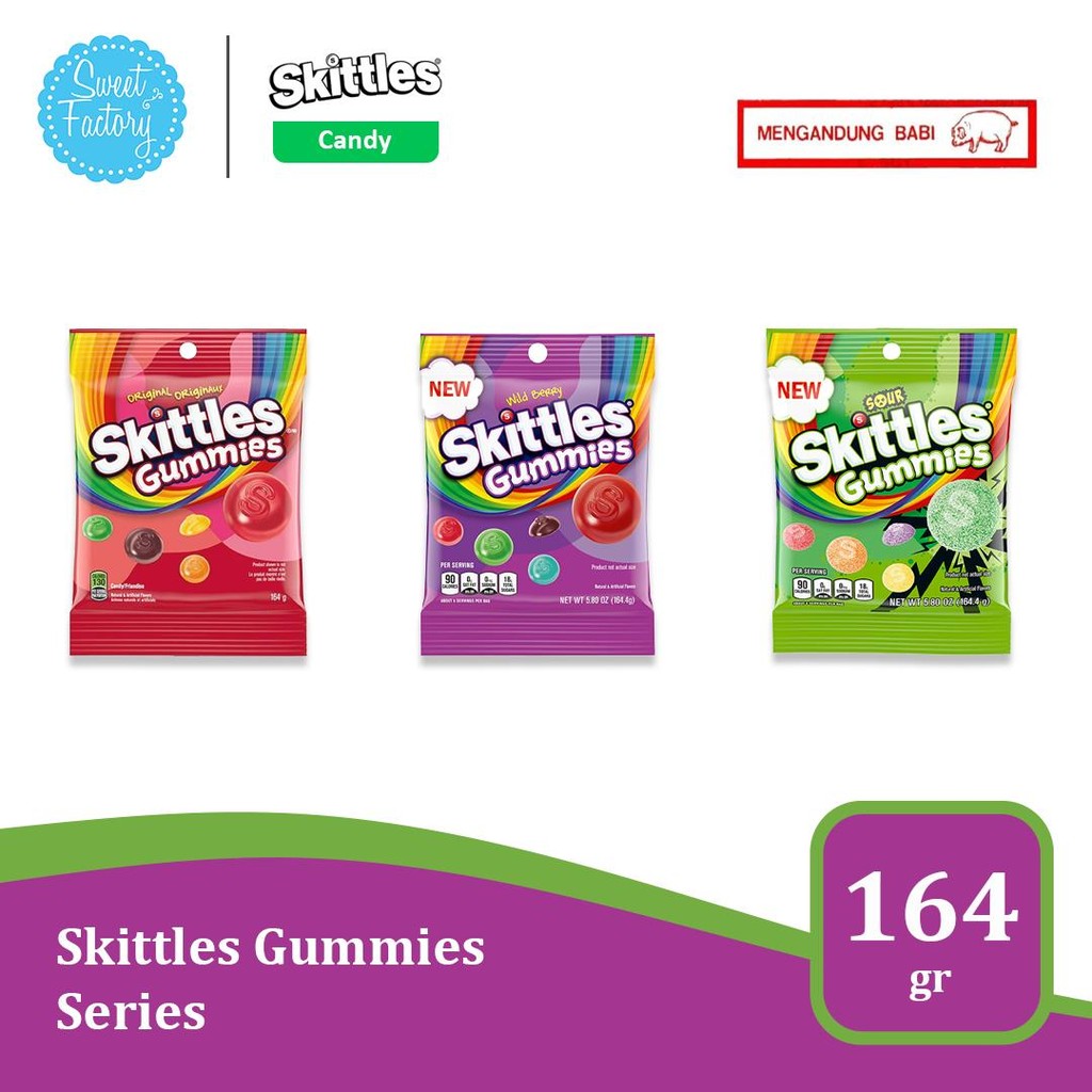 

Skittles Gummies Series - Permen Jelly Buah Kenyal 164 gr / 5.8 oz