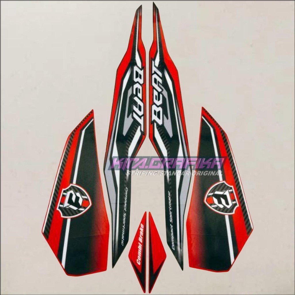 Striping Beat 2019 Hitam Merah Iss