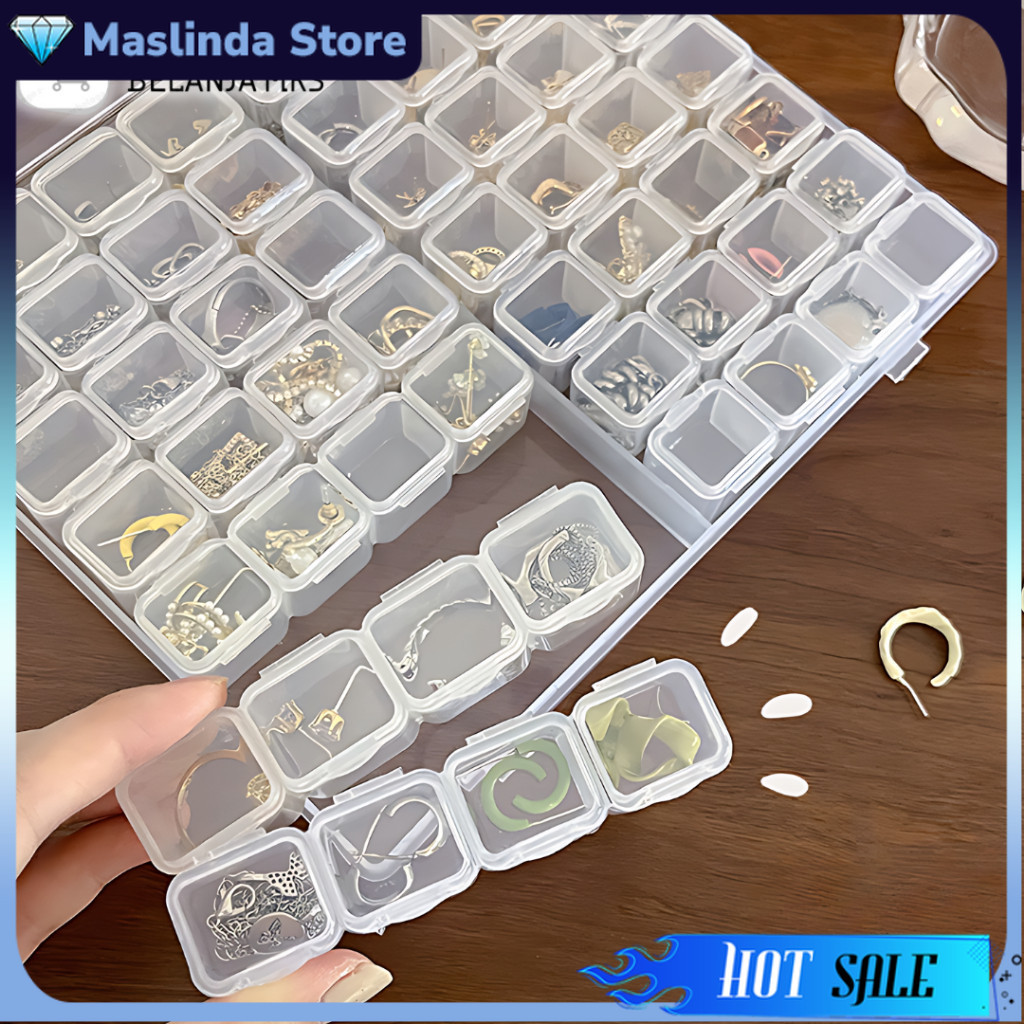 Kotak Tempat Penyimpan Emas Perhiasan Emas Cicin Kalung Organizer Box Kotak Penyimpanan 28 Grid