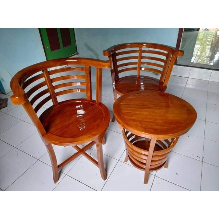 KURSI TERAS KAYU JATI TERMURAH kursi teras depan rumah kayu jati  / kursi outdoor / Kursi taman terl