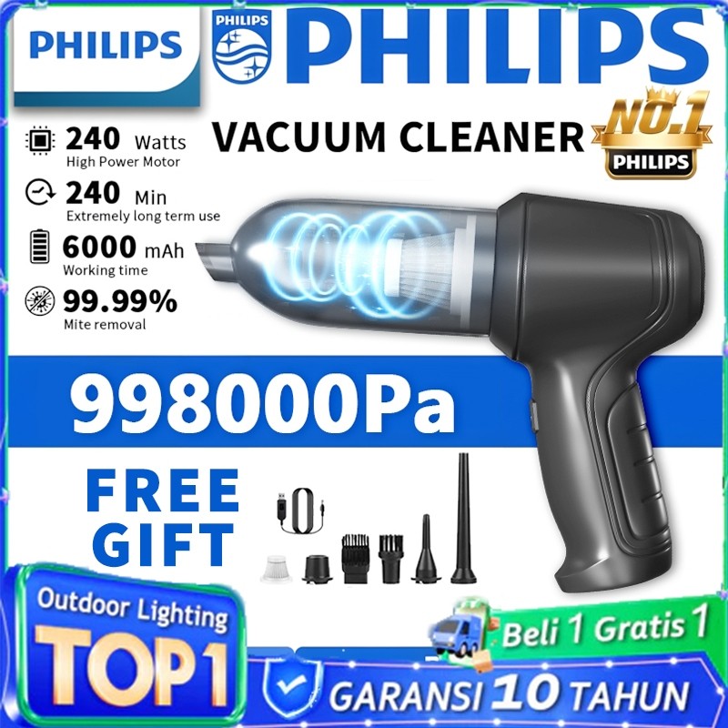 PHILIPS 998000Pa Vacuum Cleaner Portabel Anpa Kabel Genggam 8 IN 1 Penyedot Debu Portabel Daya Tingg