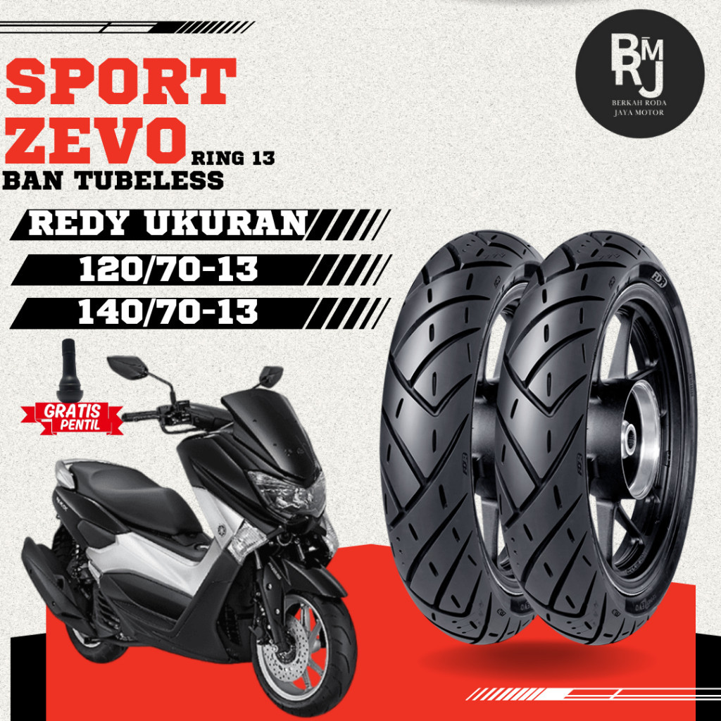 SEPASANG / SATUAN BAN MOTOR NMAX FDR SPORT ZEVO Ring 13 TUBELESS BAN DEPAN BELAKANG