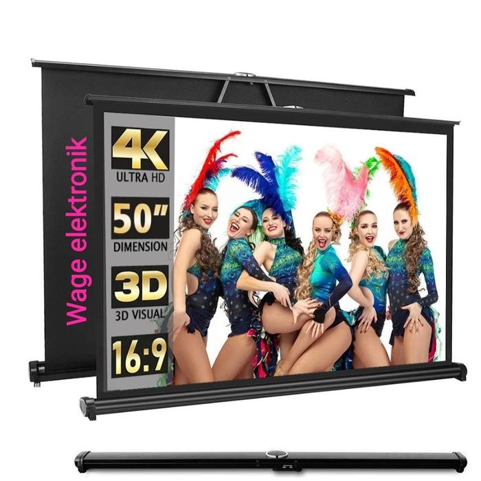 layar proyektor portable 50"-Screen proyektor portable 50 inch