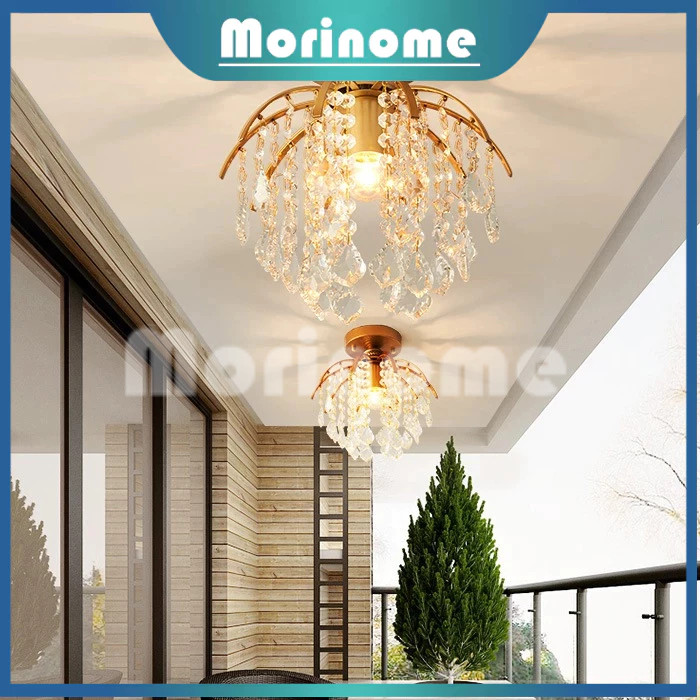 GaransiLampu plafon kristal Lampu ceiling modern kristal round ceiling lamp untuk Tangga / ruang tam
