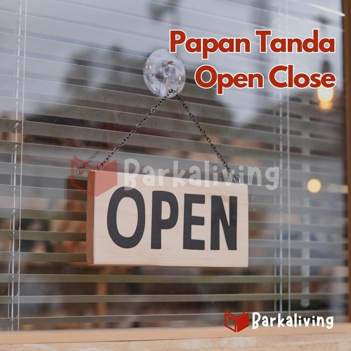 

Papan Tanda Open Close Kayu Asli dan Cutting Sticker Minimalis
