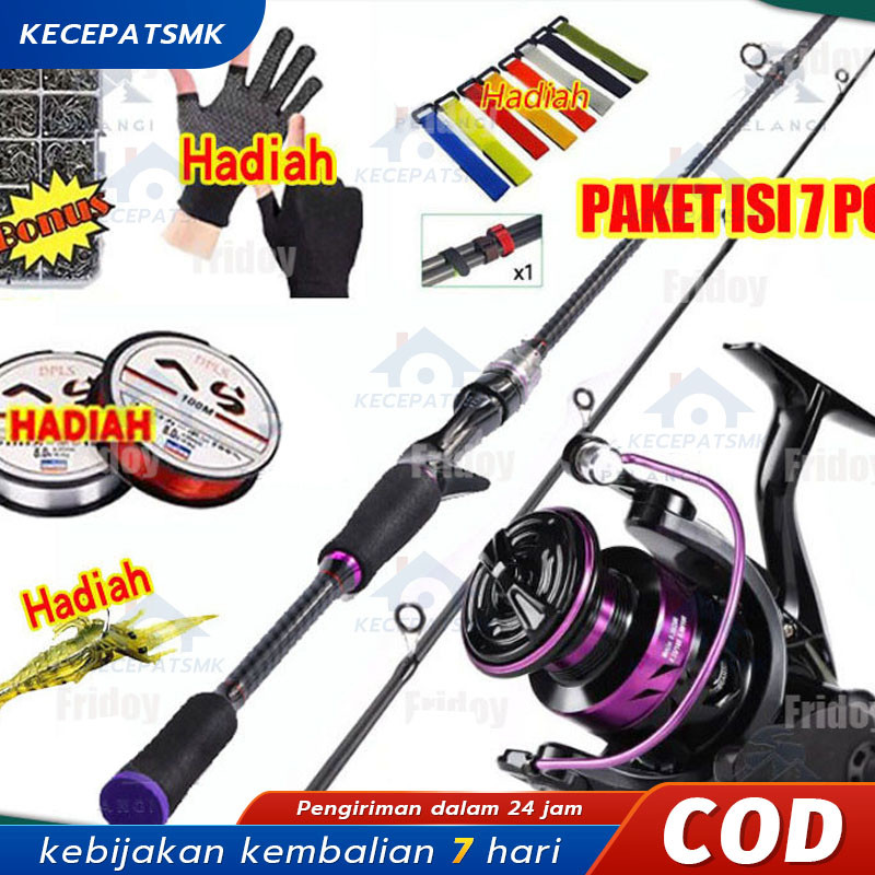 Daiwa Set Pancing 1.8m/2.1m Joran Pancing 1000-4000 Reel Pancing 150M Senar Pancing Umpan Combo
