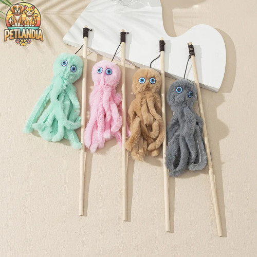MAINAN TONGKAT KUCING - MAINAN PANCINGAN KUCING BENTUK GURITA - CAT TEASER TOY