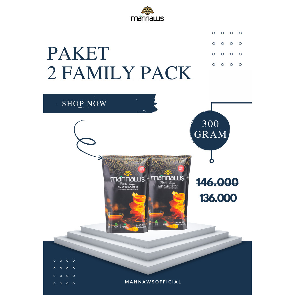 

Mannaws Potato Chips Snack Keripik Kentang Paket Family 2 Pack