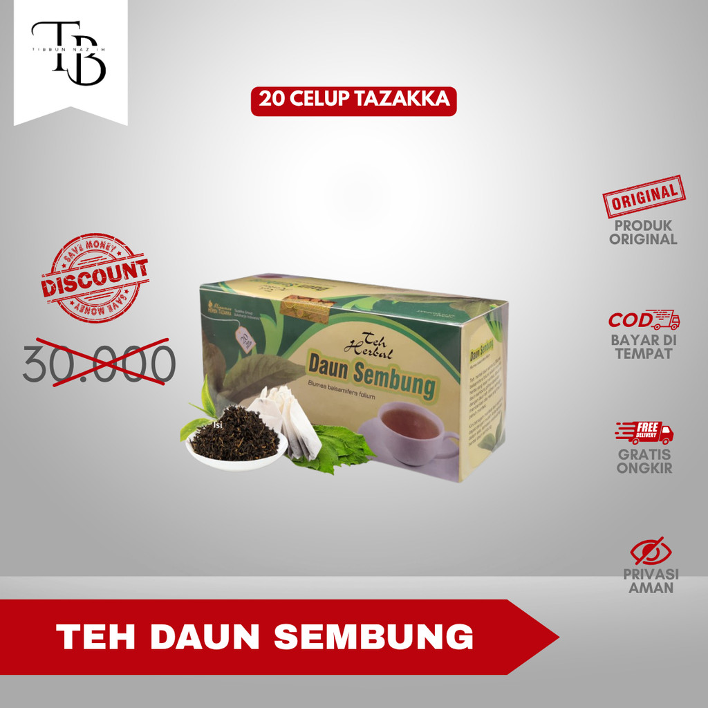 

TEH DAUN SEMBUNG - isi 20 kantong celup | untuk meredakan masuk angin dan gangguan pencernaan original Tazakka 100%