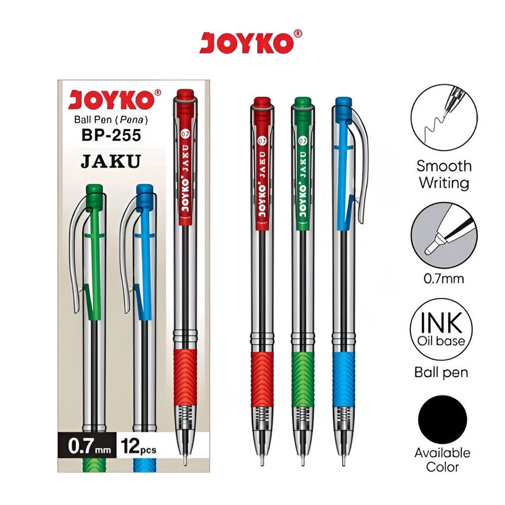 

(1 PCS) Ball Pen Pulpen Pena Joyko BP-255 Jaku 0.7 mm - Pulpen Joyko Jaku BP 255 0.7MM