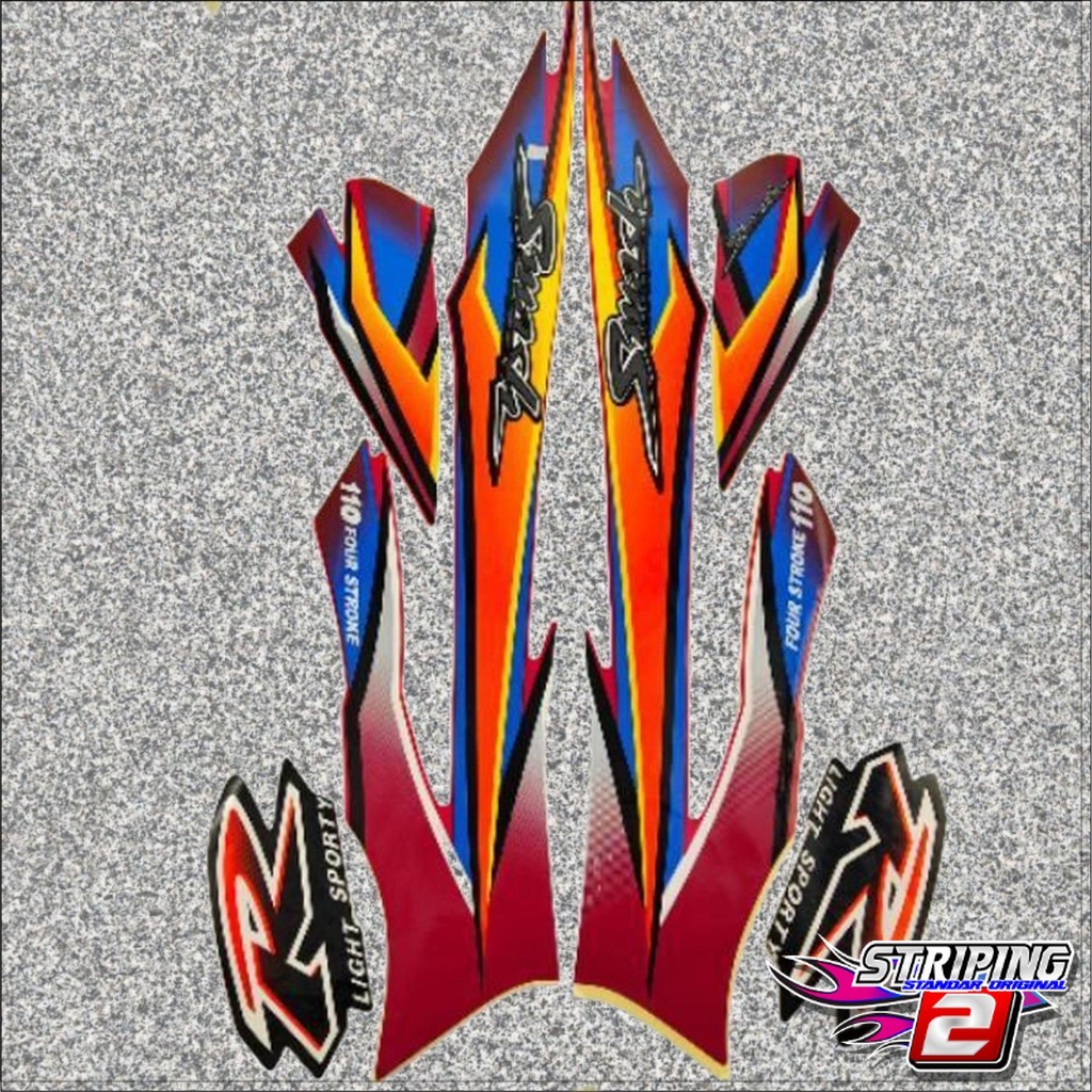 STIKER STRIPING MOTOR SMASH 2003 MERAH