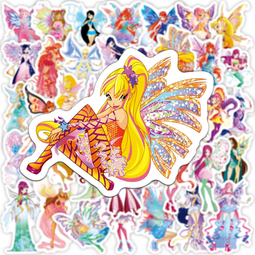 

10/30/50PCS Disney Butterfly Princess Series Stickers DIY Phone Laptop Luggage Skateboard Graffiti Decals Fun for Kid Gift