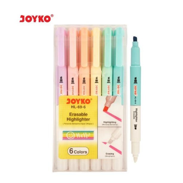 

Highliter JOYKO HL-69-6 Warna (1 Set 6 Pcs) Erasable/Bisa Dihapus/Stabillo/Penanda Bisa Dihapus