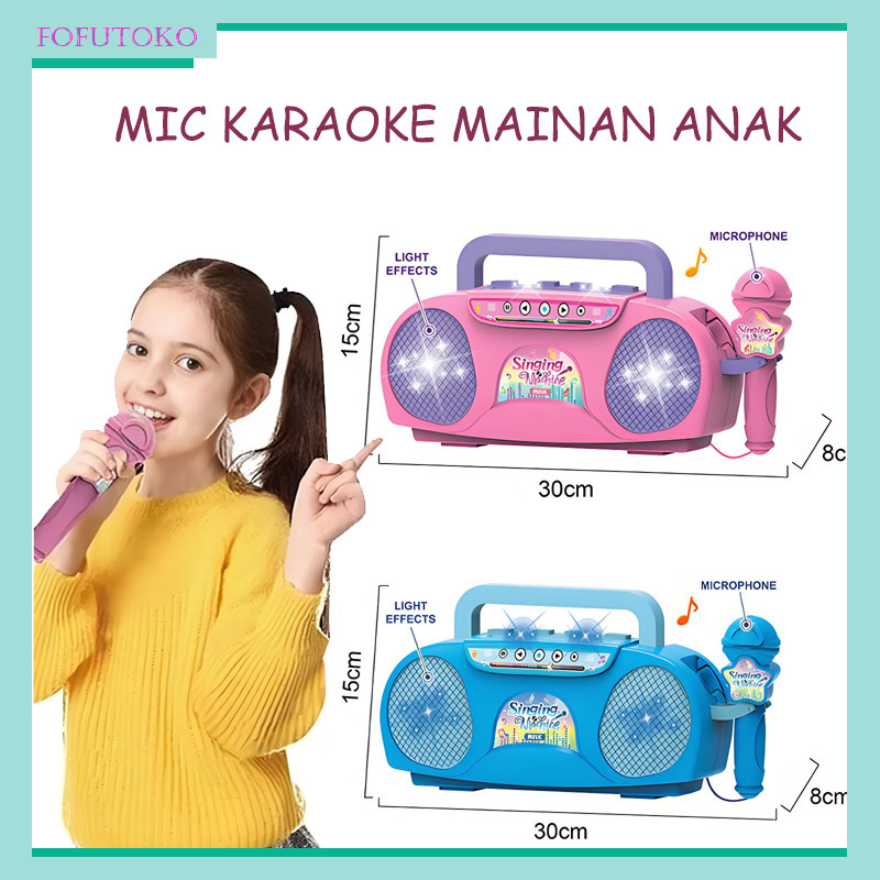 MIc Little Singer Motif Kitty / Mic Karaoke Mainan Anak / Microphone Anak Mainan Karaoke Music / Mai