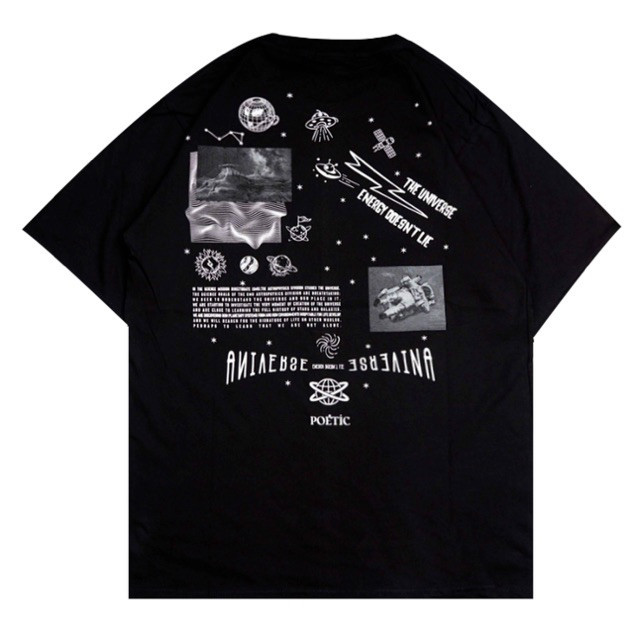 Poeticluzien Black T-Shirt Astronaut