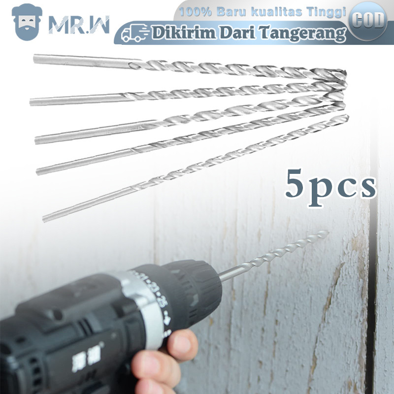 5pcs 150mm Auger Bit HSS Mata Bor Kayu 2-5mm Mata Bor Twist Drill Bit Drill Bits Hole Saw Metal Dril