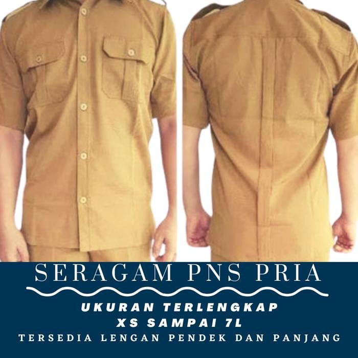Seragam PNS PDH Pemda Pria Khaki Muda American Drill Ukuran XS-7L - XS
