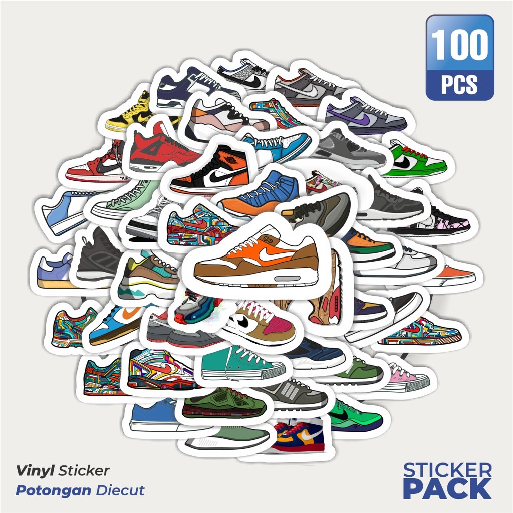 

Stiker Vinyl Sticker Sepatu Sticker Waterproof Aesthetic- Untuk Laptop, Motor, dan Helm - Paper Stationery Pack