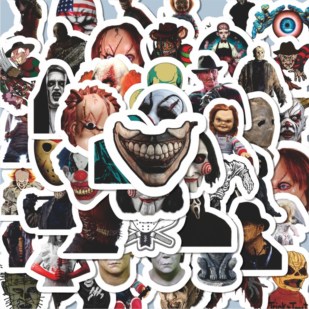

100PCS Lucu Sticker Halloween Horror Scream Sticker Stiker Aesthetic Stiker Anti Air Stikers Berperekat Waterproof sticker decal buat Motor Helm Buku Journal Koper Casing HP Laptop Botol Minum Hadiah anak