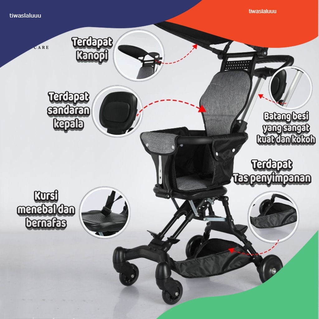 Stroller bayi lipat/Stroller bayi dua arah/Kereta dorong bayi lipat/kereta dorong bayi dua ara/keret