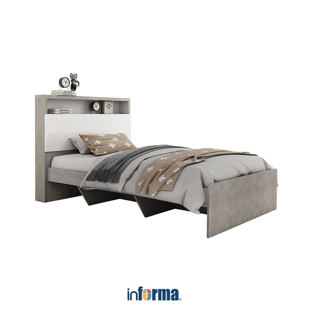 Informa 120X200 cm Blaire Tempat Tidur Anak - Putih Bed Ranjang Kasur Perabot Tidur Furniture Kamar 