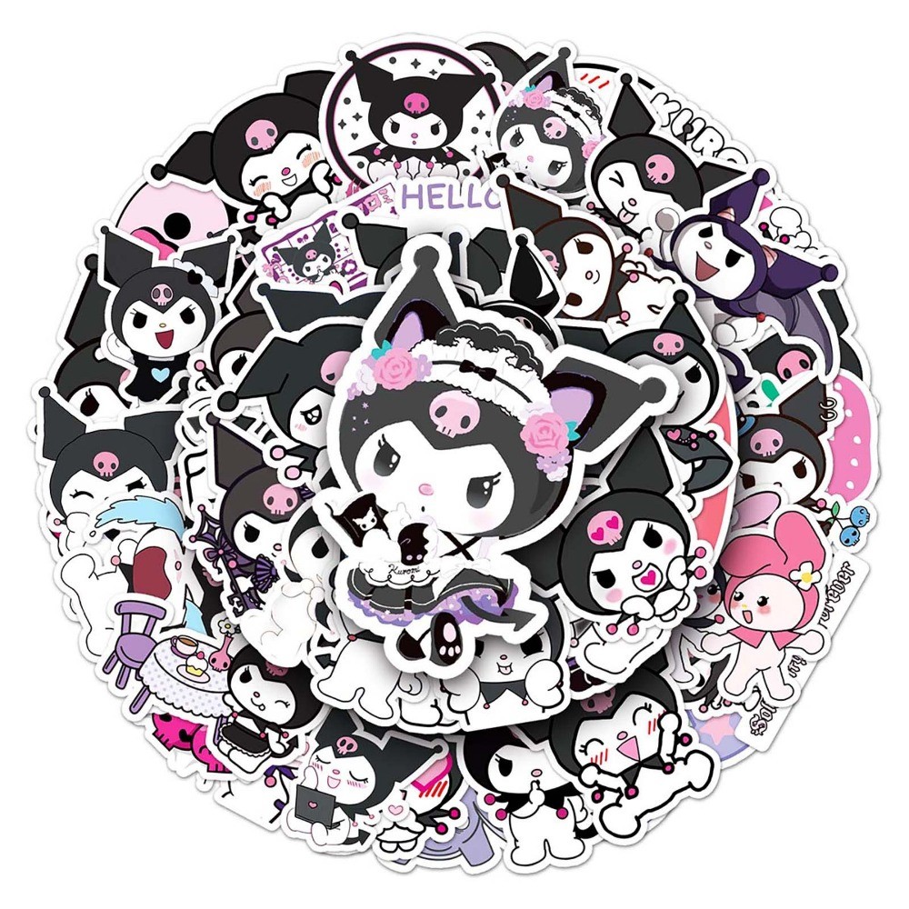 

10/50Pcs Kawaii Cartoon Kuromi Stickers for Kids Waterproof Graffiti Phone Laptop Cute Anime Aesthetic Decals Toys