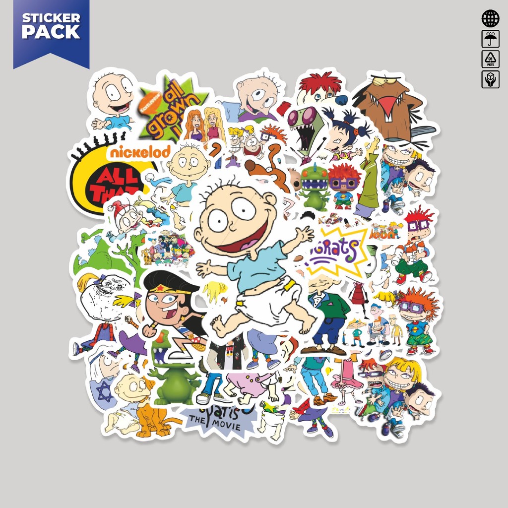 

[100PCS]Stiker Pack Sticker Kartun Rugrats Sticker Aesthetic Vinyl Anti Air Dekorasi Sticker Laptop Buku Journal Koper Helm Casing HP Gitar Helm Skateboard