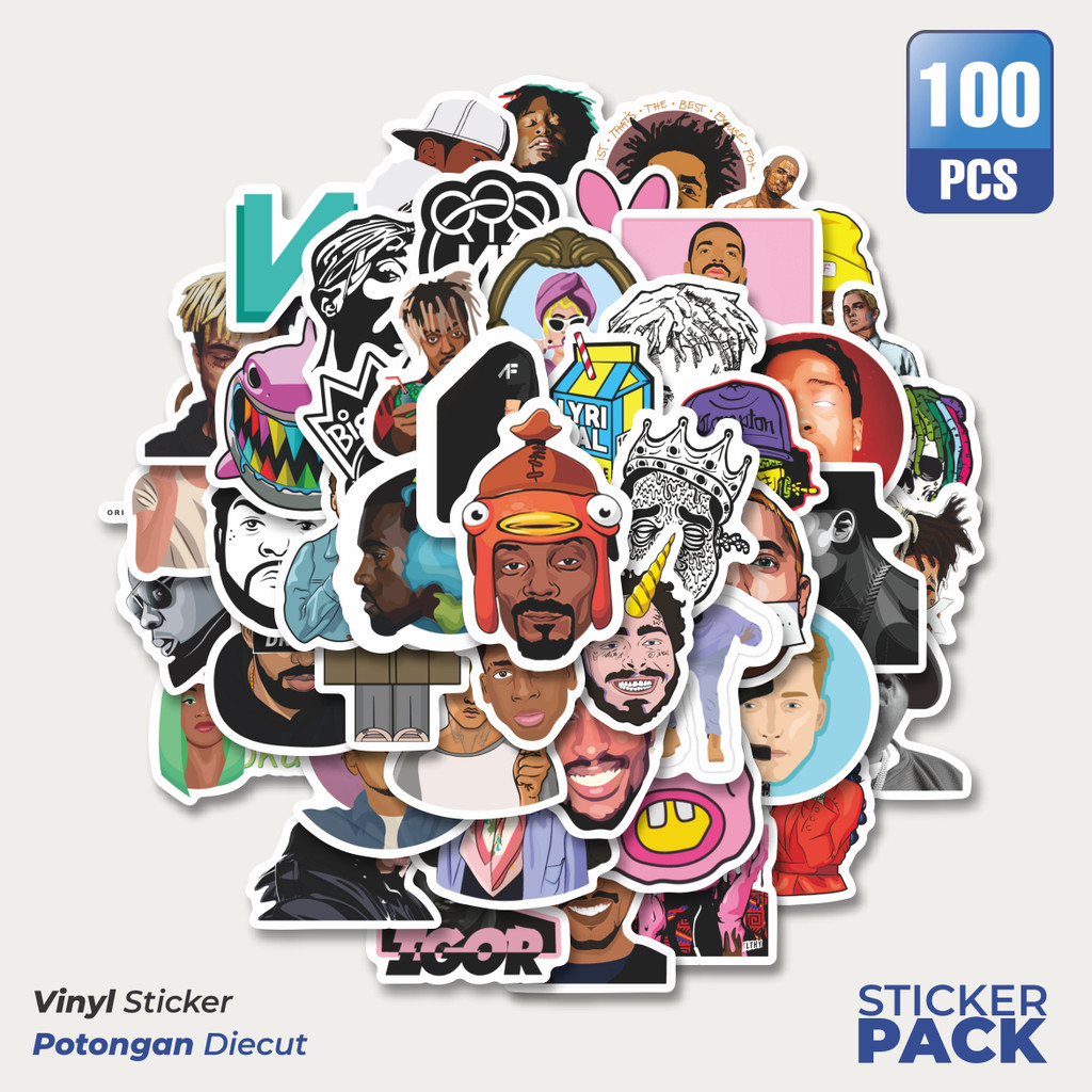

Stiker Vinyl Stiker Rapper Waterproof Aesthetic- Untuk Laptop, Motor, dan Helm - Paper Stationery Pack