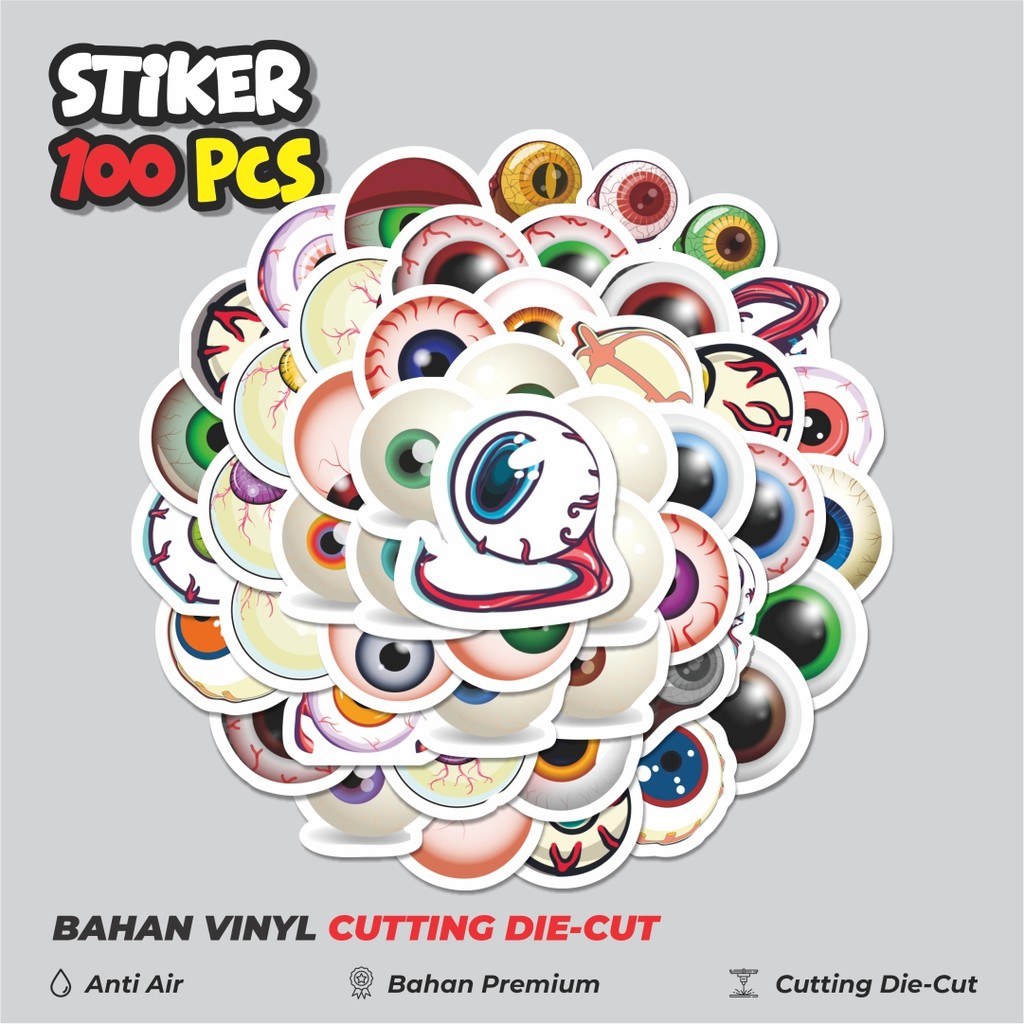 

Terbaru! 50 pcs Stiker Horor Bola Mata Kartun Dekorasi Lucu Kreatif untuk Notebook, Skateboard, HP