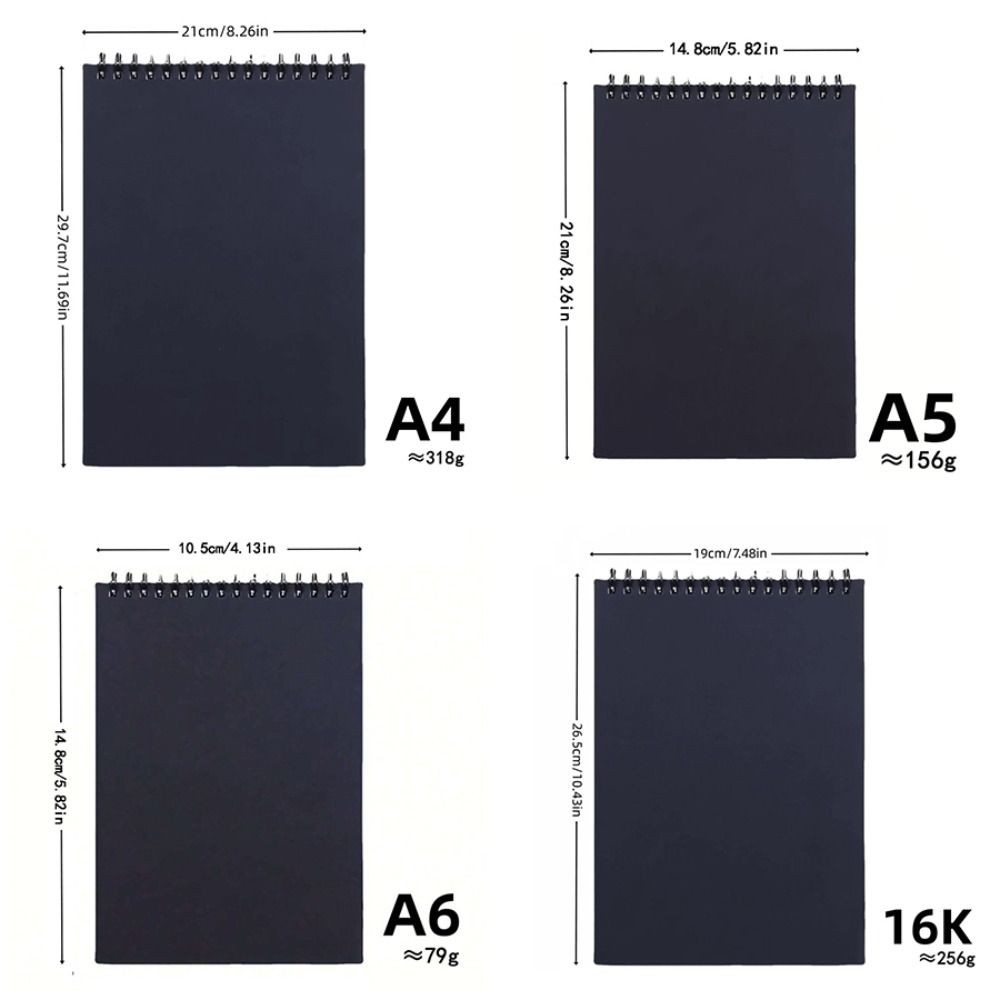 

30 Sheets 8K 16K Coil Sketchbook Spiral Bound Eco-Friendly Thick Drawing Paper A4