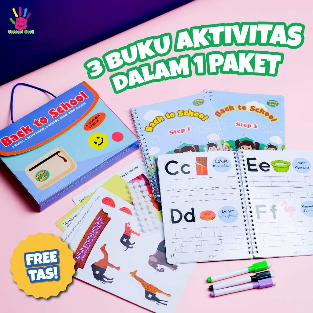 

JEMARI KECIL Paket 3 Buku Belajar Menulis Bisa Dihapus Anak Paud Back To School
