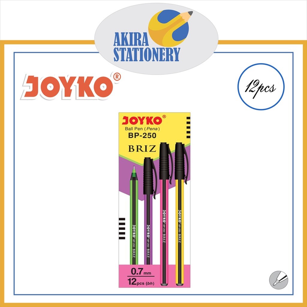 

Pulpen JOYKO BP 250 Briz Warna Hitam 0.7 mm / Pen Cabut BP-250 Black 07mm / BallPoint / Ballpen PAK ( 12 PCS )