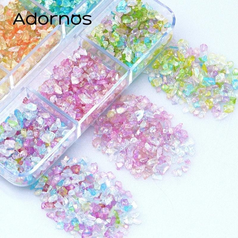 

AB Epoxy Resin Filling Colorful Broken Glass Irregular Crushed Stones Glitter Rhinestone Nail Art Decor Crafts DIY Accessories