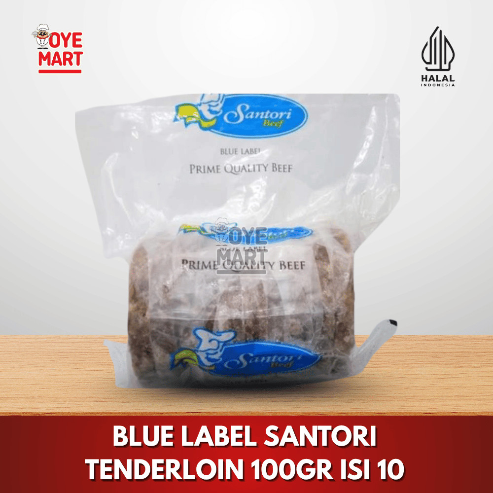 

BLUE LABEL SANTORI TENDERLOIN 1KG ISI 10 MELTIQUE BEEF DAGING STEAK SAPI MELTIK 100GR