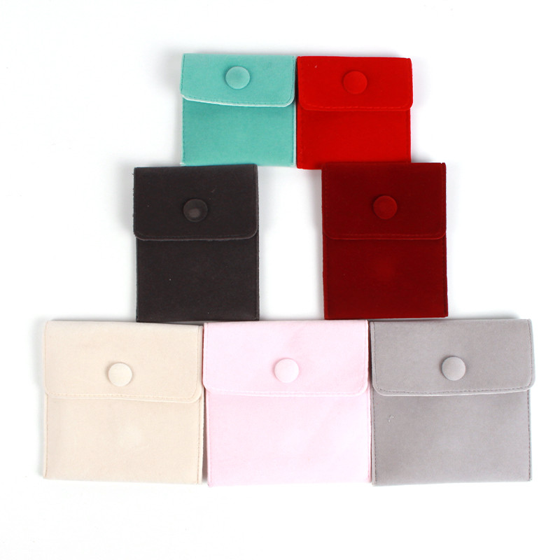 

10pcs/Lot Jewellery Pouch Packaging Bag Soft Velvet Gift Bracelet Necklace Earrings Rings Storage Button Velvet Bag Custom Logo