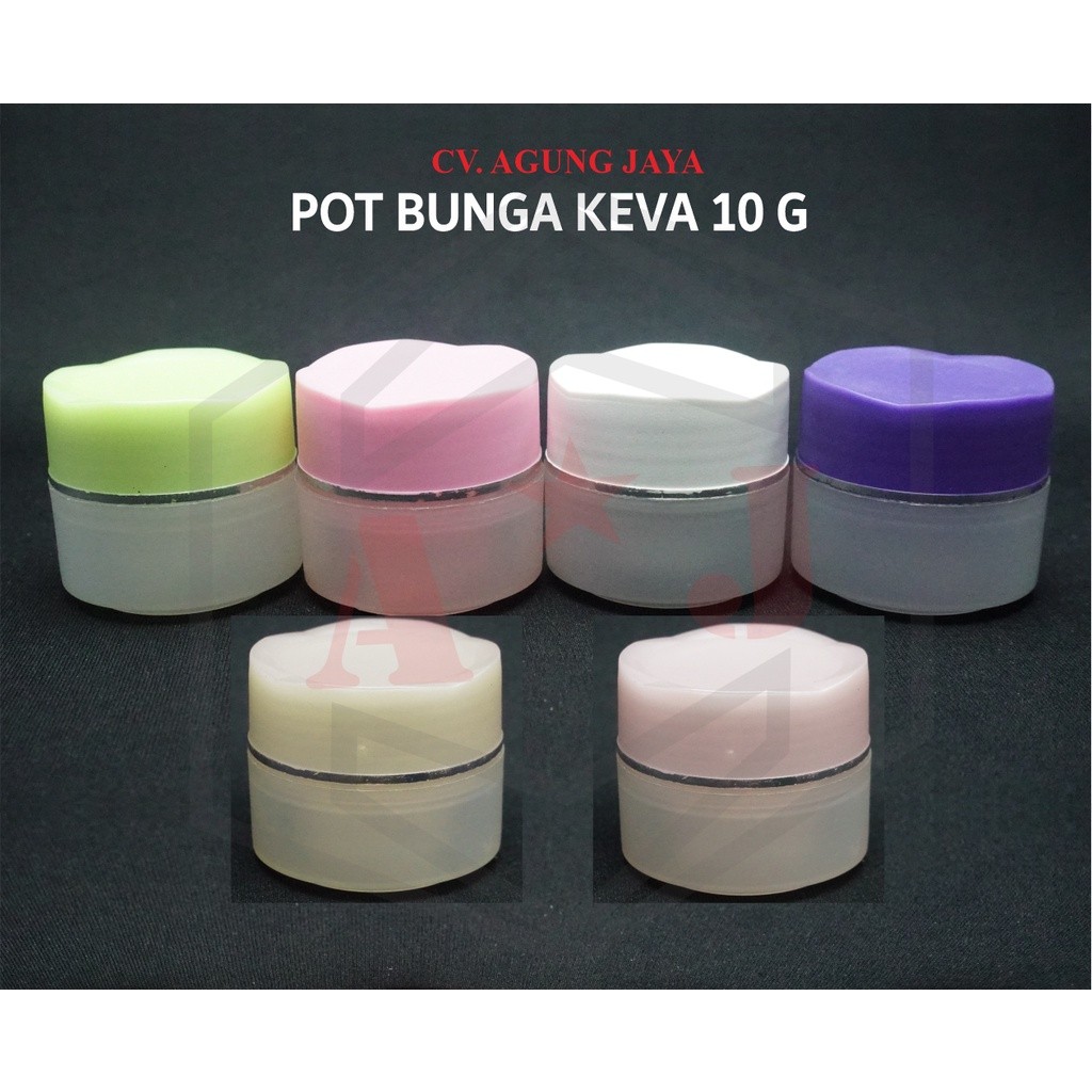 Pot Bunga 10 g/PP Bunga/Pot Cream 10 g/ Pot Kosmetik/ Pot  Bunga Keva / Empty Jar Cream/Yk