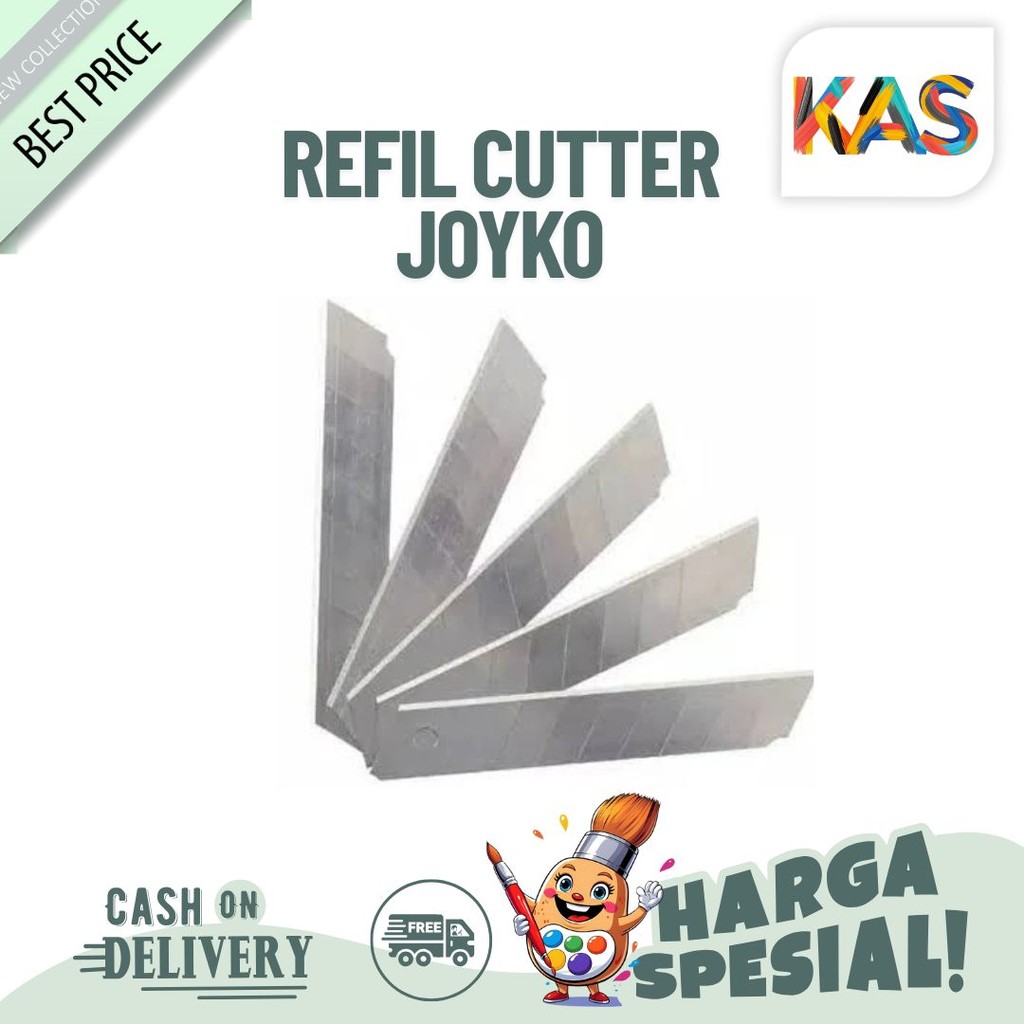 

si Ulang Kater / Refil Cutter Joyko L-150 IBesar Ukuran 11 cm X 1.6 cm Per Tube