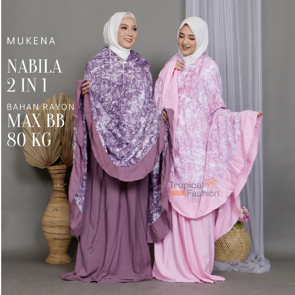 Mukena Bali Nabila 2 in 1 By Zahwa Untuk Dewasa Dan Remaja Bahan Rayon Janger Murah dan Terbaru