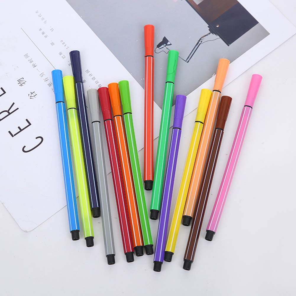 

12 Colors Art Marker Pen Drawing Set Colored Children Painting Watercolor Pens Safe Non-toxic Water Washing Graffiti