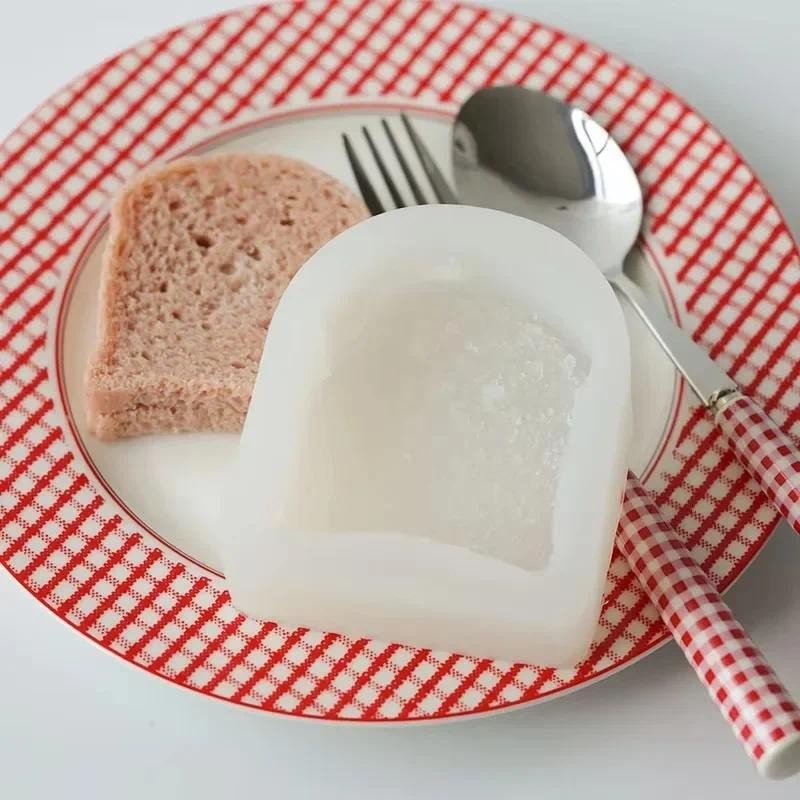 

New Aroma Candle Making Molds Toast Silicone Molds Bread Mold Simulation Mini Toast Slice Silicone Mold Biscuit Cake Chocolate