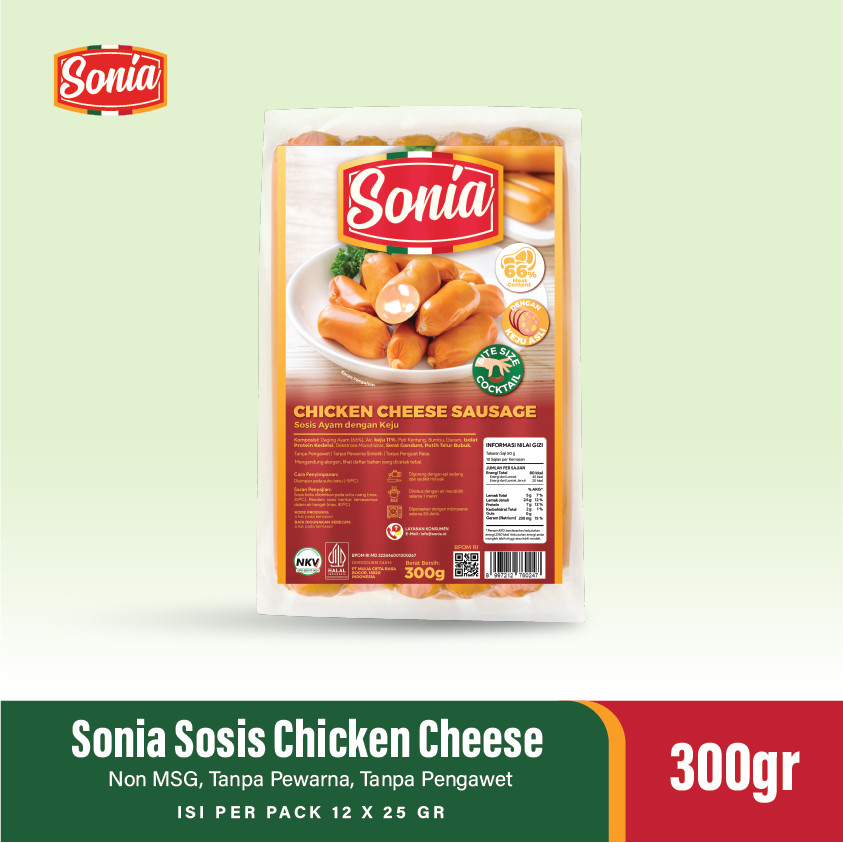 

SONIA CHICKEN CHEESE (28/25) 300 GR /PACK